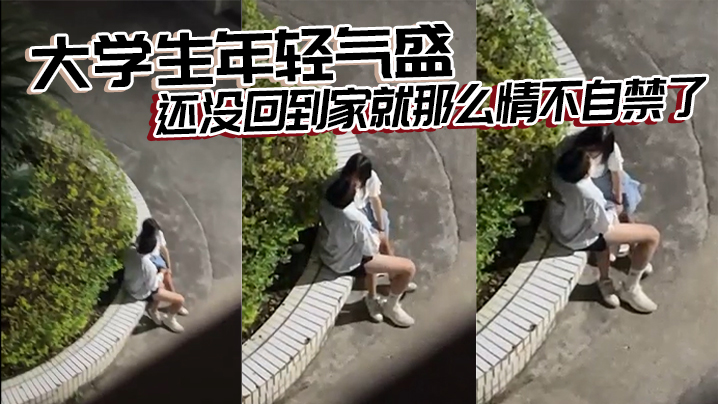 大学生年轻气盛还没回到家就那么情不自禁了.